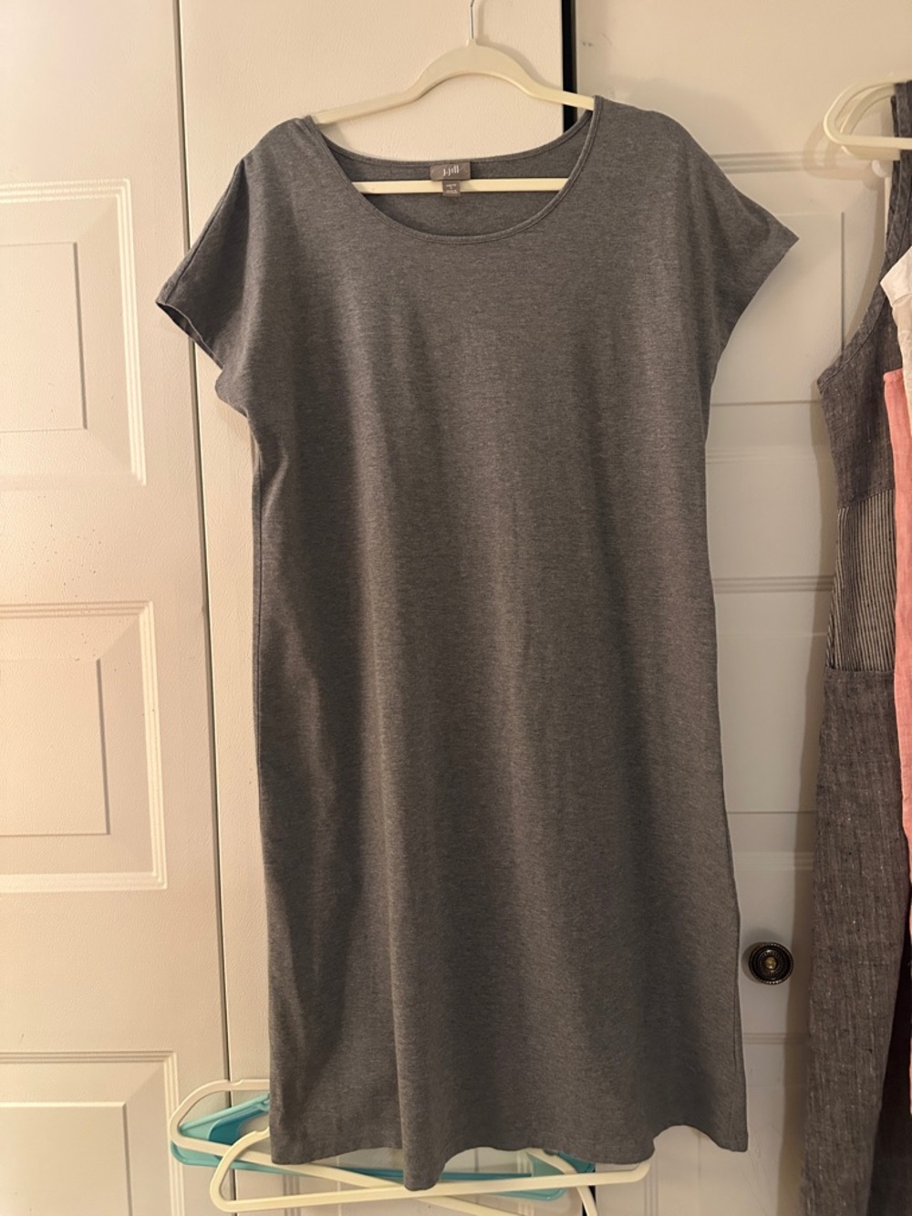 J. Jill Heather Gray Scoop Neck Tee Dress